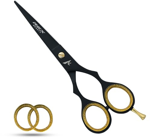 Professional Barber Scissor Stainless Steel Hairdressing & Styling Japnese Steel Hair Cutting Scissors Barber Scissors for Hair Cutting (Black)