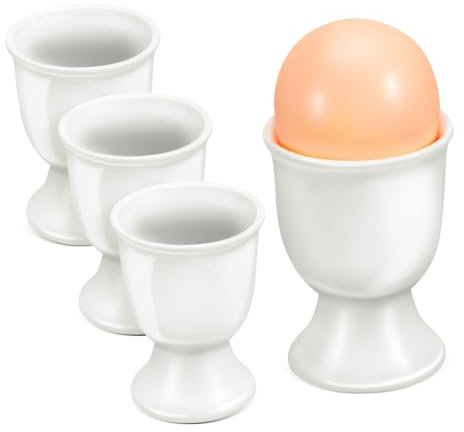 Amosfun 4piezas Huevera De Cerámica para Huevos Cocidos Diseño Contemporáneo para Servir Almacenamiento