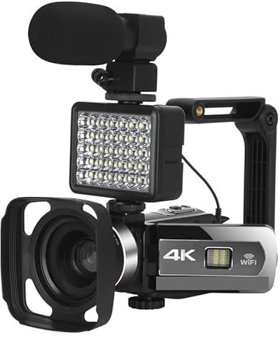 OutFyt Cámaras de Video 4KMP Videocámara Digital con Enfoque automático,PortáTil Multifuncional