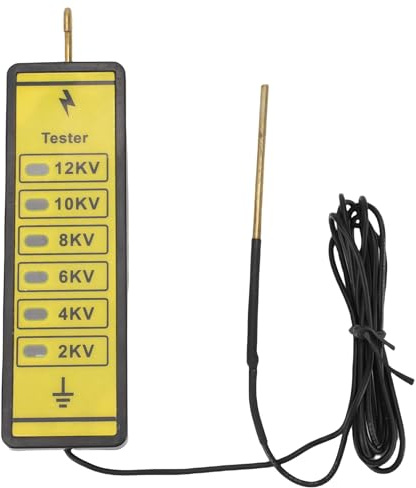 Electric Fence Voltage Tester Electric Fence Voltage Fault Finder Electric Fence Tester 2000-12000V with 6 Indicator Lights for Farm Home Garden Livestock Fencing