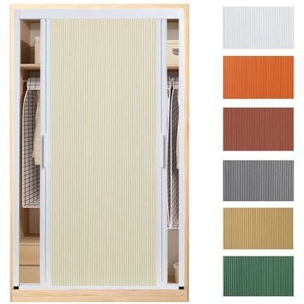 GOCHUSX Puerta Plegable Acordeon A Medida, Puerta Tipo Acordeón para Armario, con Apertura A Izquierda Y Derecha, Puerta Corredera Opaca para Armario De Cocina En Ático