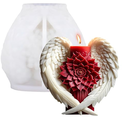 FYting Kit Candele Fai Da Te,Stampi In Silicone per Candele,3D Decorazione, Aromaterapia, Creazione di Gesso, per Natale, Compleanno, Festa Della Mamma, San Valentino (Fiori Delle Ali)