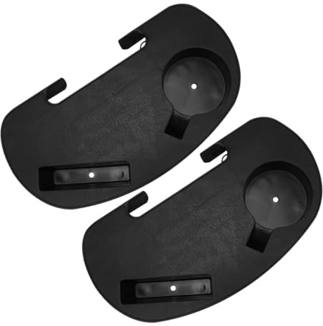 OATIPHO Bandeja de Bebidas para Silla Reclinable de Plástico Negro, Soporte Organizador Resistente y Fácil de Mantener, Adecuado para Actividades al Aire Libre y Jardín, Pack de 2 Piezas