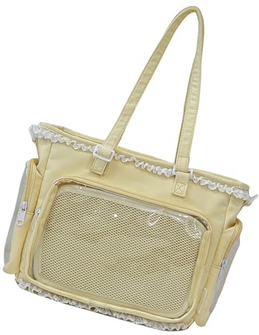 Moderna Borsa A Pannello Di Colore Trasparente Per I Giovani Tessuto In Poliammide Permanente Modificabile Cintura A Tracolla Multifunzionale Chiaro Per La Scuola, Giallo, One Size