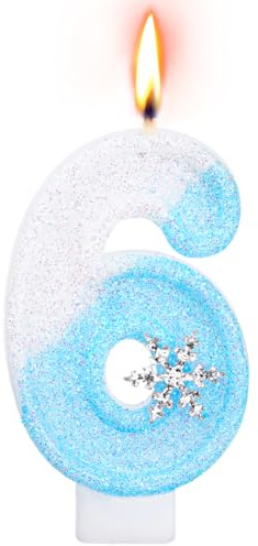 Alaoo Candele di Compleanno, Blu Candele per Torta di 6° Compleanno