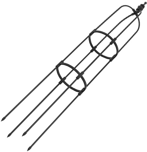 SEWACC Enrejado Metálico Negro U Tipo 8Mm Diámetro 120Cm Alto para Plantas Trepadoras Soporte Jardinero Estable para Rosales y Enredaderas Estructura de Soporte para Exterior y Macetas