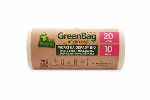 Bolsas de basura orgánicas de 20 litros, compostables, compostables, bolsas de basura compostables, 10 bolsas de basura orgánicas para contenedores orgánicos (20 litros, 10 unidades)