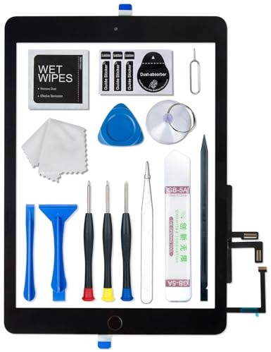 Vetro touch di ricambio per iPad 6 (6° generazione) A1893 A1954, ricambio per vetro touch di 6° generazione 9,7'' 2018, kit di riparazione completo con tasto Home