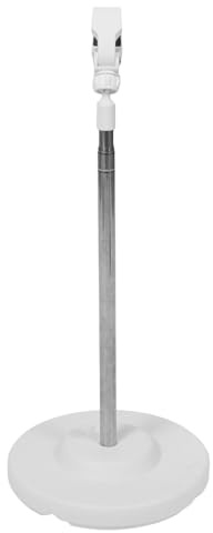 Halter für Tierhaartrockner aus Edelstahl und Kunststoff 30-110cm | Weiß, Runder Sockel, Freihändige Pflege, Leicht zu Montieren, Stabiler Stand