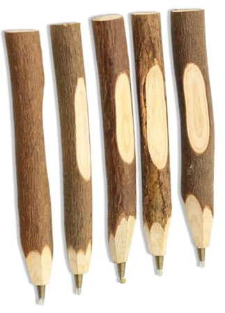 WINXMIN 5 piezas lápices de madera, lapices personalizados con nombre, bolígrafos de hechos a mano, madera de grafito, Lápiz de natural, hecho a mano, material escolar
