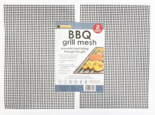BBQ Grill Mesh Mats (2 Pack) – Non-Stick Reusable Barbecue Cooking Sheets for Meat, Fish & Veg – Heat Resistant, Easy Clean, Perfect for Gas, Charcoal & Oven Use