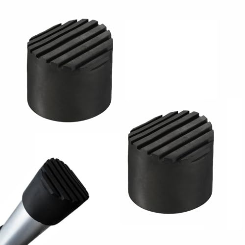 2 puntali antiscivolo per scala, scarpe di ricambio in gomma resistente per tubi da 64 mm, battistrada a coste e design con blocco filettato, protezioni di sicurezza sicure per scale telescopiche fai