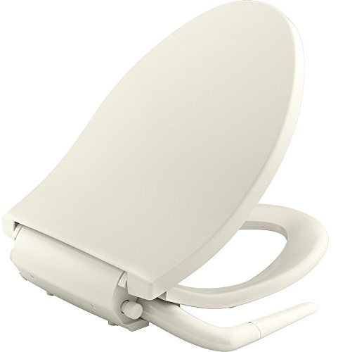 Kohler PureWash M250 Manual Elongated Bidet Toilet Seat, Biscuit, Quiet-Close Lid Prevents Slamming, Cool Water, Easy Installation with Quick-Release Hinges, Adjustable Spray Position & Pressure