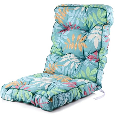 Alfresia Recliner Replacement Cushion – Garden Recliner Chair Cushion, Classic Style, Tightly Packed Crumb Foam Filling, Use Chairs and Outdoor Furniture (Alexandra Green Leaf)