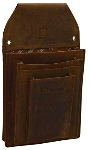 flevado Große Professionelle Taplet iPad mini bis 8 Zoll Gastronomie Kellnertasche RFID Safe Dunkelbraun