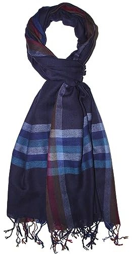 Lorenzo Cana - Schaltuch aus 50% Kaschmir und 50% Wolle, Tuch Umschlagtuch Blau - 7865011