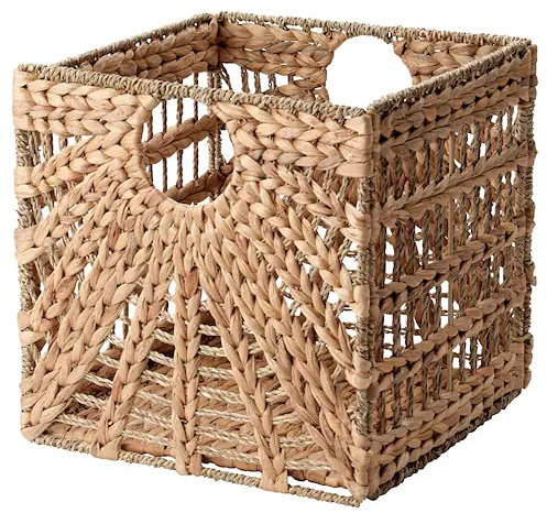 LUSTIGKURRE Panier en jacinthe d'eau naturelle/jonc de mer 32 x 33 x 32 cm