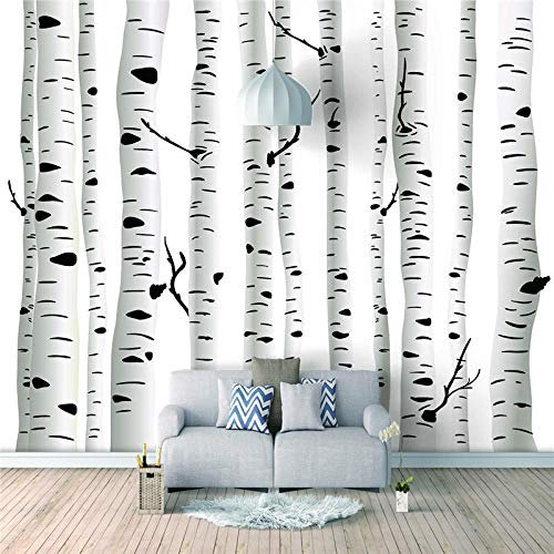 Fotomurales Bosque de abedul 200x250cm Decoración de Pared decorativos Murales moderna de Papel Pintado Sala Living Oficina Dormitorio
