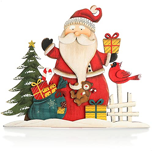 com-four® Dekorativer Aufsteller für Weihnachten, XL Weihnachtsmann | Weihnachtsdekoration zum Verzieren und Verschenken
