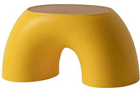 Colcolo Tragbarer Kleiner Hocker Leichter Tritthocker Indoor e Outdoor Mobility Step für Senioren und Kleinkinder, strapazierfähige gewölbte Kunststoffstühle, Gelb