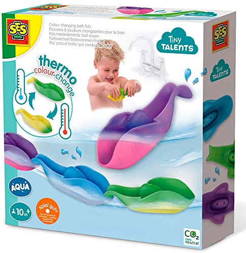 SES Creative 13135 - Magische Farbwechsel Badewannen-Fische für Kleinkinder, Farbwechselnde