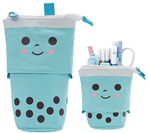 HIQE-FL Federmäppchen Reißverschluss,Pop-Up Bleistifthalter,2-in-1 Schlampermäppchen und Stifteköcher,Student Federmäppchen,Teleskopisch Mäppchen