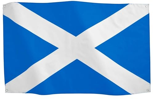 Runesol Bandera Escocia 3x5, 91x152cm, Banderas Escocés, Bandera De La Cruz De San Andrés Saltire, 4 Ojales Esquina, Celebraciones Escocesas, Banderas Premium, Impermeable, Interior, Six Nations Rugby