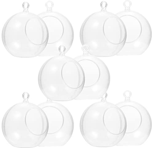 DOITOOL 10Pcs Hanging Tealight Candle Hoder Hanging Glass Globe Orbs Plant Terrariums Wedding Candle Holder Candlestick for Christmas Ornaments Party Centerpiece