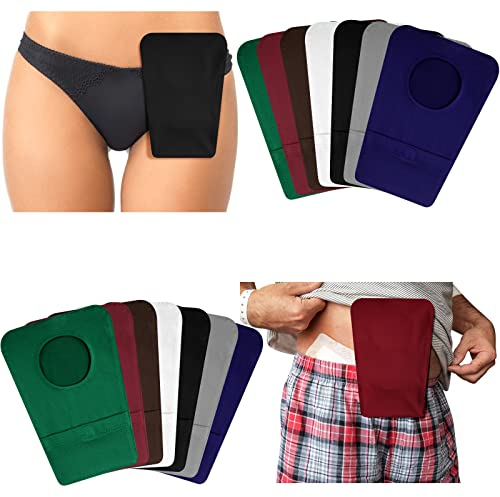 Mumufy Stomabeutel für Damen und Herren, mit runder Öffnung, Pflegeschutz, Duschtuch, Abdeckung, Geruch, 14 Stück, 7 Farben, as the pictures shown