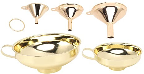 Confezione da 5 Imbuti in Metallo, Imbuto Multifunzione per Inscatolamento, Imbuti in Acciaio Inox per Riempire Bottiglie, Bocca Larga, Imbuto da Cucina, Facile da Impugnare,