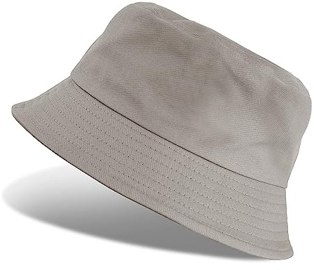 Tuopuda Unisex fiskarhatt bomull fiskarhatt vikbar solhatt solhatt hatt utomhus vandring camping strand, Grå, one size