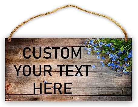 Lsjuee Letreros de madera personalizados para colgar letrero de madera personalizado con texto personalizado para casa de campo, tienda, café, garaje, pub, arte de pared de 6.0 x 12.0 in