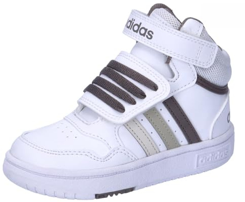 Adidas Unisex Kinder Hoops Mid Shoes, Cloud White/Orbit Grey/Putty Grey, 23 EU