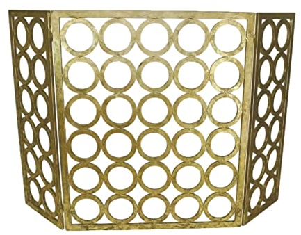 Kaminschirme, Kreise, Ringe, Eisen-Kaminschirm, geometrisch, Mid-Century-Kaminschirm, Flache Kaminschirme, dekorativ