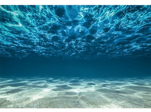 MIRRORANG 2,2x1,5m Deep Underwater Backdrops Blue Sea Water Summer Swimming Pool Ocean Water Ripple Sunlight Photography Background for Newborn Baby Shower Birthday Party Decorations Banner, Vinyl