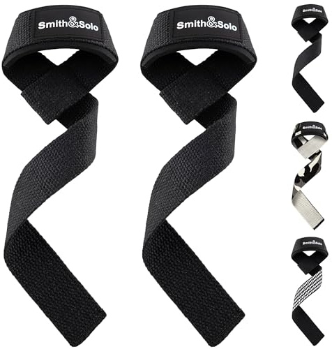 Smith & Solo Zughilfen - Krafttraining Frauen und Männer, Zughilfe Lifting Straps, Griffhilfen für Kraftsport Gym und Bodybuilding, Fitness Zubehör Griffhilfe