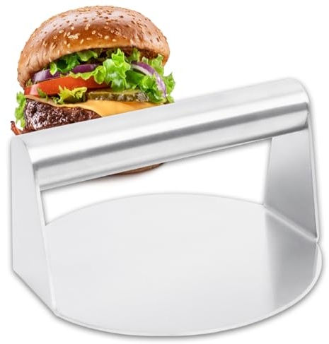 CIMOYBAI Burgerpresse, 5,5 Zoll Round Edelstahl Smash Burger Press, Burgerpresse Grillzubehör Für Flat Top Grill, Hamburgerpresse Und Squeeze Grease, Leicht Zu Reinigen
