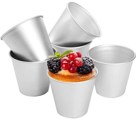 Moldes para Pudín,6 PCS Muffins Molde de Aluminio para Tarta de Huevo Antiadherente Molde para Magdalena para Latas de Pastel Tazas para Hornear Moldes para Dariole para Hacer Golosinas Dulces y Salad