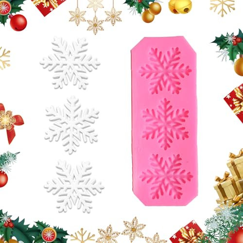Stampo in silicone natalizio, stampi per cioccolatini e fiocchi di neve, stampi in silicone per dolci natalizi, stampi in resina per torte, zucchero e caramelle, regali fai da te (A)
