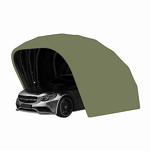 cendbirut Abri de Voiture en Acier Inoxydable, Abri de Voiture, Auvent de Voiture, Garage de Voiture, Abri de Voiture, Abri de Voiture, Parking, Pliable, Rétractable, L5.5m*W 2.5m*H 2.3m,Vert
