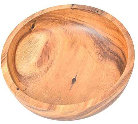 Ensaladera de Madera, Tazones de Mezcla de Frutas Redondas para Servir para los Utensilios de Cocina del Hogar