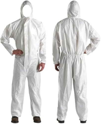 Firm Safe Disposable Protection Overalls - Chemical And Biological Protection Hazmat Suit Type 5/6B | Disposable Full Body Protective Suits | Suitable for a range of Applications |For both Men & Women