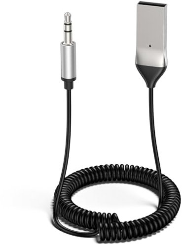 USB Receiver for Bluetooth Car Adapter, Aux to Bluetooth 5.3 Adapter, 3.5mm AUX BT Transmitter - USB-A Transmitter to 3.5mm Jack with Microphone Wireless Receiver for Music and Handsfree Calling