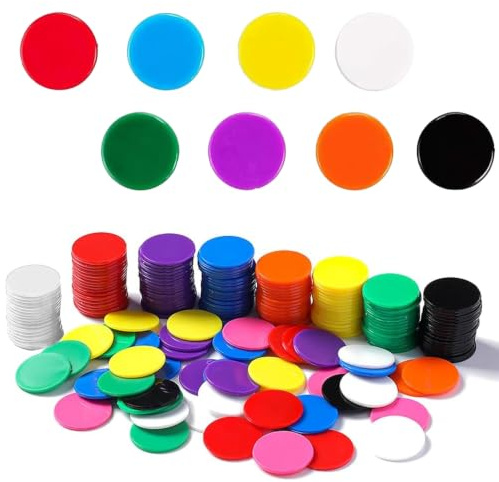 NEKAPLO 200Pcs Colorful Counters – Plastic Math Tokens in 8 Colors for Counting, Sorting, Number Games, Educational Activities, Math Manipulatives for Classroom.