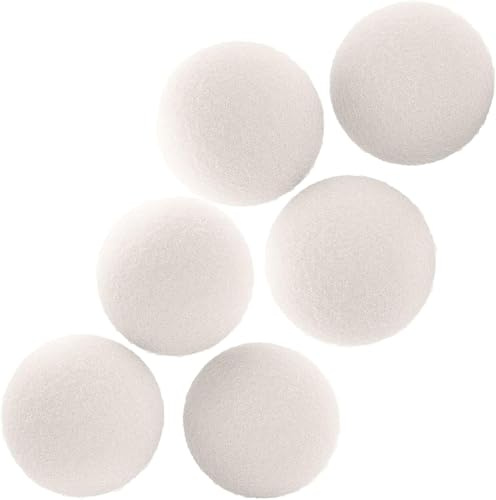 Qiyuting 3-Inch Premium Reusable Wool Dryer Balls - Natural Fabric Softener for Eco-Friendly Living, Saves Time & Energy - Naturally Softens Clothes - Long-Lasting Up to 3 Years - White (Pack of 6)