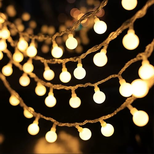 Lichterkette Kugeln Batterie,3M 20 LED Kugel Lichterkette Warmweiß,Lichterkette Außen Innen,Led Lichterketten Globe Außen,Ideal für Kinderzimmer,Gartenbeleuchtung,Partybeleuchtung,LED Fairy Lights