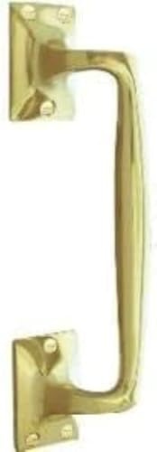 Ironmongery Solutions® Cranked Pull Handle 200 mm – Polished Brass D Handle for Doors, Gates & Furniture
