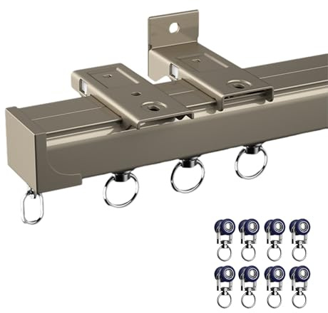 Easy Install Curtain Track Rod, Ceiling or Wall Mount Curtain System, Pergola Awning Curtain Rails, 1-6m Adjustable Curtain Rail for Bathroom and Home Decor.