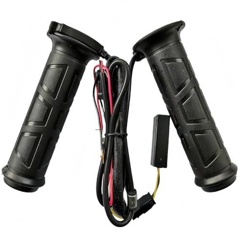 7/8'' ATV Heated Handlebar Grips 12V 3 Gears Adjustable Temperature Handlebar Grip Heater Waterproof Anti-Slip Heated Grips for ATV Handlebars (4-Gear Temperature)