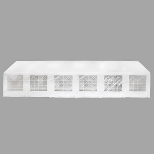 Tenda Gazebo Bianca 12 x 6 m per Giardino | Telaio in acciaio, 4 pannelli laterali, 2 con finestre, 2 con porte, impermeabile